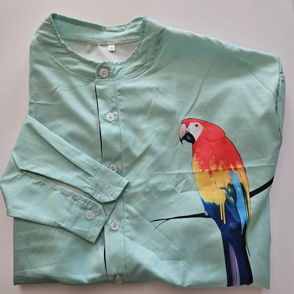 Colorful Parrot Print Bird Shirt